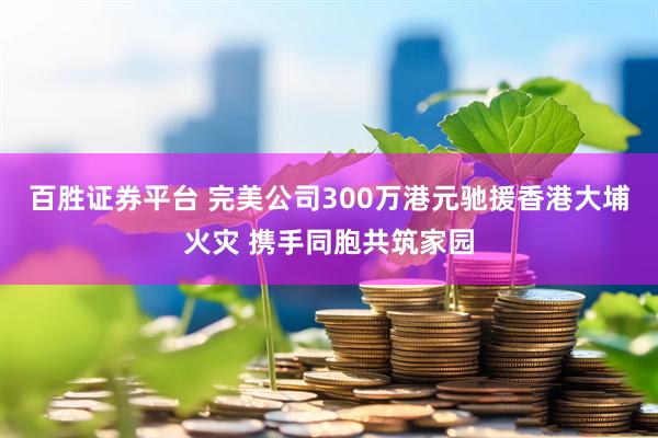 百胜证券平台 完美公司300万港元驰援香港大埔火灾 携手同胞共筑家园